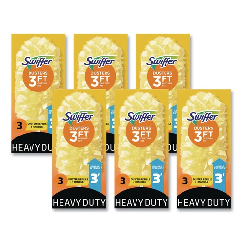 Cleaning & Janitorial Supplies | Swiffer 82074 Heavy Duty Dusters with 3 ft. Extendable Handle (6/Carton) image number 0