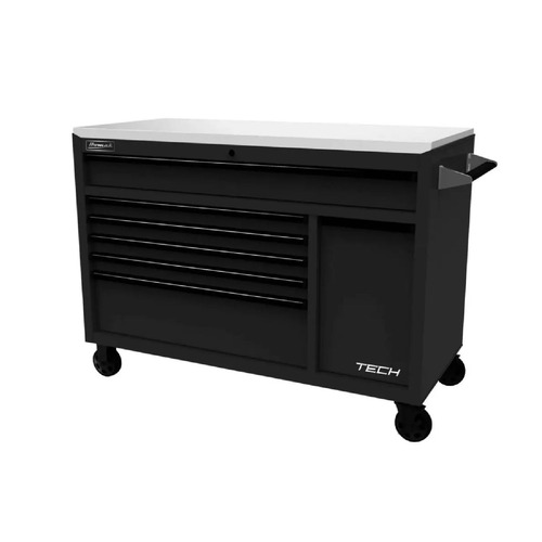 Cabinets | Homak BK04054070 TECH 54 in. 7-Drawer Rolling Workstation - Black image number 0