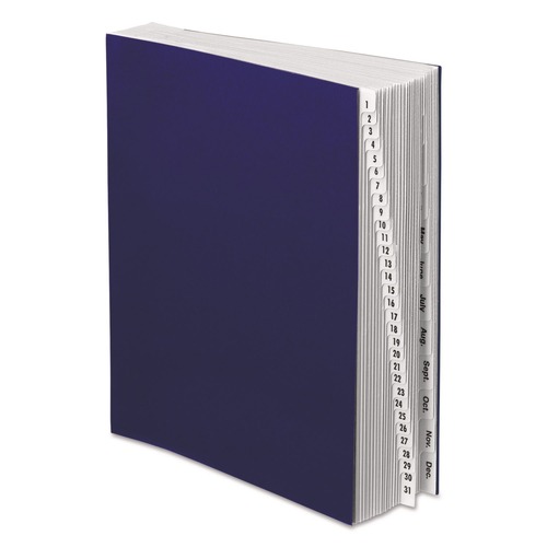 File Folders | Pendaflex DDF5-OX Letter Size 42 Dividers Month/Date Index Expanding Desk File - Dark Blue Cover image number 0