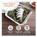 Food Trays, Containers, and Lids | World Centric TO-SC-U34D-LFP 9.2 in. x 6.4 in. x 3 in. Paper Hoagie Box Fiber Hinged Containers - Natural (500/Carton) image number 1