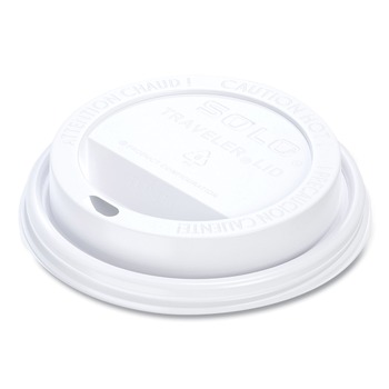 SOLO Traveler Cappuccino Style Dome Lid for 10 oz. to 24 oz. Cups - White (100/Pack, 10 Packs/Carton)