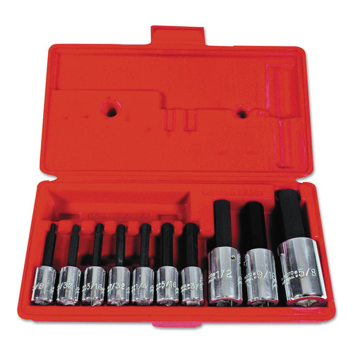 Socket Sets | Proto J4900A 10-Piece Proto 3/8 in. - 1/2 in. Drive SAE Hex Bit Socket Set with Box image number 0