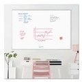 Cleaning & Janitorial Supplies | U Brands 033U00-01 72 in. x 48 in. (Actual Size: 70 in. x 47 in.) Melamine Dry Erase Board - White Surface, Satin Aluminum Frame image number 1