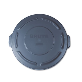 Rubbermaid Commercial 19.88 in. BRUTE Self-Draining Flat Top Lids for 20 gal. Round BRUTE Containers - Gray