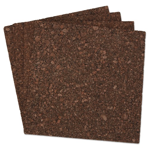 Office Furniture Accessories | Universal UNV43403 12 in. x 12 in. Cork Tile Panels - Dark Brown Surface (4/Pack) image number 0