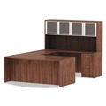  | Alera VA227236WA 71 in. x 41.38 in. x 29.63 in. Valencia Series Bow Front Desk Shell - Modern Walnut image number 4