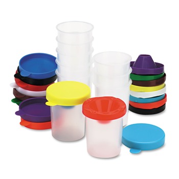 Creativity Street No-Spill Paint Cups - Assorted Lids/Clear Cups (10/Set)