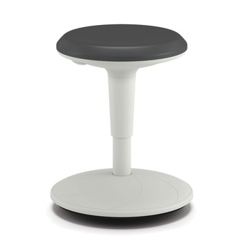HON Revel 13.75 in. to 18.5 in. Adjustable Height Fidget Stool Supports Up to 250 lb - Charcoal Seat/White Base