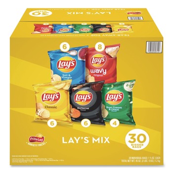 Frito-Lay 028400697156 1.5 oz. Bag Potato Chip Variety Mix - Assorted Flavors (30/Carton)