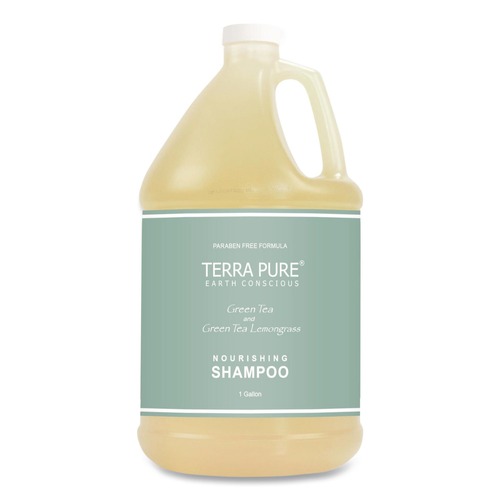 Cleaning & Janitorial Supplies | Diversified Hospitality Solutions 002287EA Terra Pure 1-Gallon Bottle Shampoo - Green Tea and Lemongrass Scent image number 0