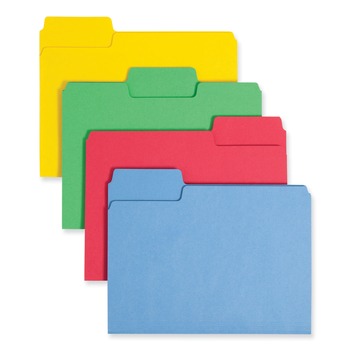 Smead SuperTab 0.75 in. Expansion Letter Size Colored File Folders - Color Assortment 1 (24/Pack)