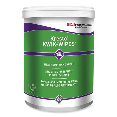 Hand Wipes | SC Johnson KKW70W 7.9 in. x 5.7 in. 1-Ply Cloth Kresto KWIK-WIPES - Citrus, White (70/Pack, 6 Packs/Carton) image number 0