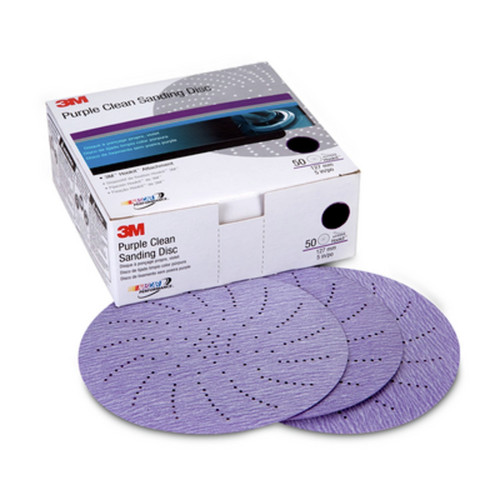 Grinding, Sanding, Polishing Accessories | 3M 01810 P500C Purple Clean 6 in. Sanding Hookit Disc (50-Pack) image number 0