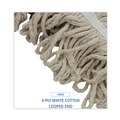 Mops | Boardwalk BWK432C 32 oz. Pro Loop Web/Tailband Premium Standard Mop Head - White (12/Carton) image number 8