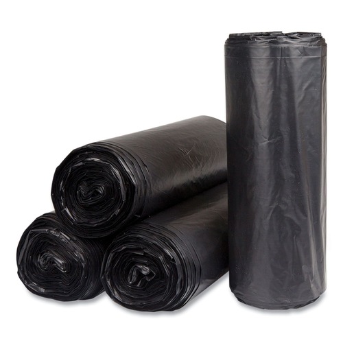 Trash Bags | Inteplast Group S386022K 60-Gallon 22 Microns 38 in. x 60 in. High-Density Commercial Can Liners - Black (150-Piece/Carton) image number 0