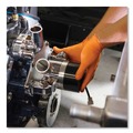 Disposable Gloves | Ammex GWON46100 8 mil Heavy-Duty Industrial Powder-Free Nitrile Gloves - Large, Orange (1000/Carton) image number 3