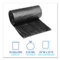 Cleaning & Janitorial Supplies | Boardwalk H4823RKKR01 10 Gallon 0.35 mil 24 in. x 23 in. Perforated Roll Low-Density Waste Can Liners - Black (50 Bags/Roll, 10 Rolls/Carton) image number 4