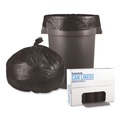 Trash Bags | Boardwalk H8647HKKR01 56 Gallon 0.6 mil 43 in. x 47 in. Low-Density Waste Can Liners - Black (100/Carton) image number 1