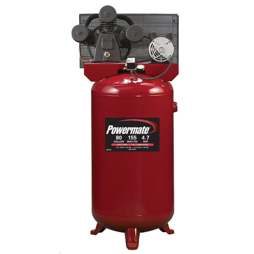 Powermate PLA4708065 4.7 HP 80 Gallon Oil-Lube Vertical Stationary Air Compressor image number 0