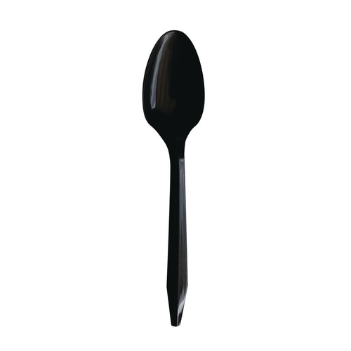 Food Service | Boardwalk BWKSPOONBLPPIW Mediumweight Polypropylene Spoon Cutlery - Black (1000/Carton) image number 0