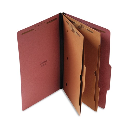 Mothers Day Sale! Save an Extra 10% off your order | Universal UNV10326 2 Dividers Six-Section Classification Folder with Pockets - Legal Size, Red (10/Box) image number 0