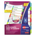 Customer Appreciation Sale - Save up to $60 off | Avery 11841 1 - 8 Tab Customizable TOC Ready Index Divider Set - Multicolor (1 Set) image number 0