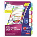 Office Jansan | Avery 11841 1 - 8 Tab 11 in. x 8.5 in. Customizable TOC Ready Index Divider Set - Multicolor (1 Set) image number 0
