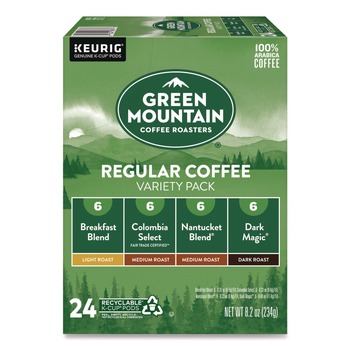 Green Mountain Coffee Regular Variety Pack Coffee K-Cups - Assorted Flavors (24/Box)