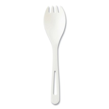 World Centric TPLA Compostable Plastic Cutlery Spork - White (1000/Carton)