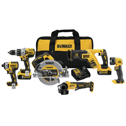  | Dewalt DCK695P2 20V MAX XR 5.0 Ah Cordless Lithium-Ion 6-Tool Combo Kit image number 0