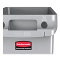Trash & Waste Bins | Rubbermaid Commercial FG354060GRAY 23 Gallon Rectangular Plastic Slim Jim Receptacle W/venting Channels - Gray image number 2