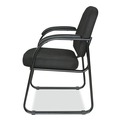 Labor Day Sale! Save $30 off $199! | Alera ALERL43C11 Genaro Series 25 in. x 24.80 in. x 33.66 in. Fabric Half-Back Sled Base Guest Chair - Black image number 2