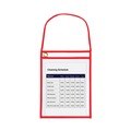 Office Jansan | C-Line 41924 Super Heavy-Duty Top Load 9 in. x 12 in. Insert Stitched Shop Ticket Holders with 22 in. Hang Strap - Clear Front, Red Border (15/Box) image number 2
