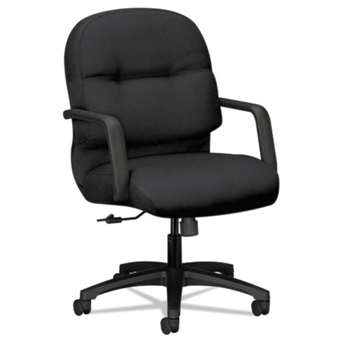  | HON H2092.H.CU10.T 17 in. - 21 in. Seat Height Pillow-Soft 2090 Series Managerial Mid-Back Swivel/Tilt Chair Supports Up to 300 lbs. - Black image number 0