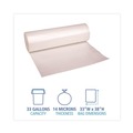 Cleaning & Janitorial Supplies | Boardwalk V6638HNKR01 33 Gallon 14 mic 33 in. x 38 in. Perforated Roll High-Density Can Liners - Natural (25 Bags/Roll, 10 Rolls/Carton) image number 6