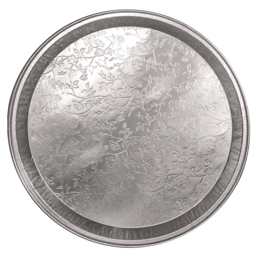  | Handi-Foil HFA 401380 12 in. Diameter Aluminum Embossed Tray (25/Carton) image number 0