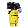 Stationary Air Compressors | EMAX ESP07V120V3 7.5 HP 120 Gallon 2-Stage 3-Phase Industrial V4 Pressure Lubricated Solid Cast Iron Pump 31 CFM @ 100 PSI Patented Plus SILENT Air Compressor image number 1
