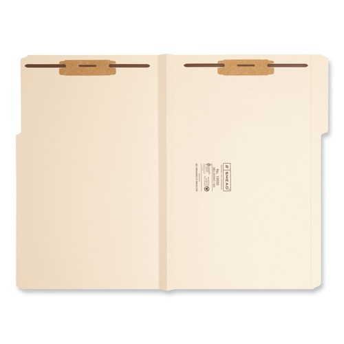File Folders | Smead 19595 1.5 in. Expansion Top Tab Fastener Folders, 2 Fasteners - Legal Size/Manila Exterior (50/Box) image number 0