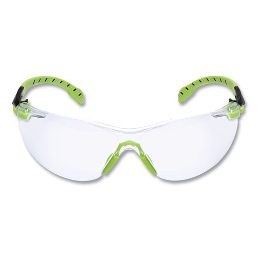 Safety Glasses | 3M S1201SGAF Solus 1000-Series Safety Glasses - Black/Green Plastic Frame Clear Polycarbonate Lens image number 0