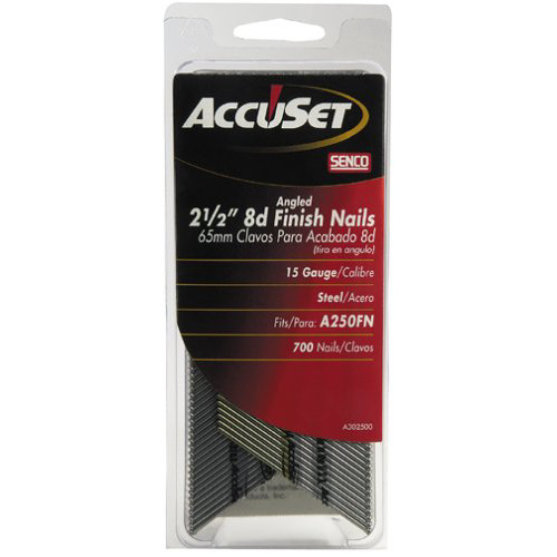 Nails | SENCO A302500 15-Gauge 2-1/2 in. Bright Basic Angled Finish Nails (700-Pack) image number 0