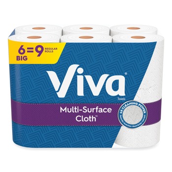 Viva 11 in. x 5.9 in. 2-Ply Multi-Surface Cloth Choose-A-Sheet Kitchen Roll Paper Towels - White (24/Carton)