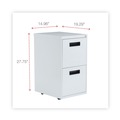  | Alera ALEPAFFLG 14.96 in. x 19.29 in. x 27.75 in. 2 Legal/Letter Size Left/Right Pedestal File Drawers - Light Gray image number 5