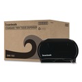 Paper Towels and Napkins | Boardwalk R3670BKBW 13 in. x 6.75 in. x 8.75 in. Standard Twin Toilet Tissue Dispenser - Black image number 5