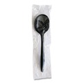 Food Service | Boardwalk BWKSOUPBLPPIW Mediumweight Wrapped Polypropylene Soup Spoon Cutlery - Black (1000/Carton) image number 2