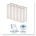 Cleaning & Janitorial Supplies | Boardwalk X6639SCKR01 33 in. x 39 in. 33 gal. 1.1 mil. Recycled Low-Density Polyethylene Can Liners - Clear (10 Bags/Roll, 10 Rolls/Carton) image number 4