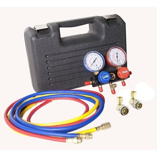 Air Conditioning Recovery Recycling Equipment | FJC 6760SPC R134a 60 in. Manifold Gauge & Hose Set in Case image number 0