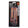 Office Jansan | Great Neck 2SBK 9 mm/18 mm Knife Snap-Off Utility Knife Set - Orange/Black image number 2