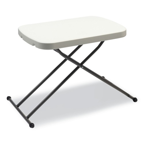 Folding Tables | Alera 65604 25.6 in. x 17.7 in. x 19 in. to 28 in. Rectangular Height-Adjustable Personal Folding Table - White Top/Dark Gray Legs image number 0