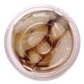 Food Service | Boardwalk BWKPET912STRAWPK 9 oz. to 12 oz. Crystal-Clear Cold Cup Straw-Slot Lids - Clear (100/Pack) image number 6
