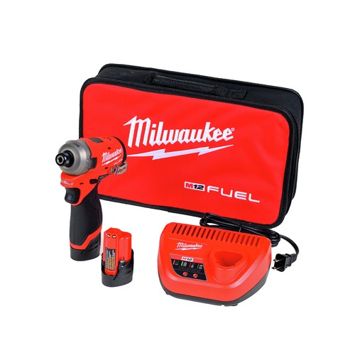 Impact Drivers | Milwaukee 2551-22 M12 FUEL SURGE Brushless Lithium-Ion 1/4 in. Hex Cordless Hydraulic Driver Kit with 2 Batteries (2 Ah) image number 0